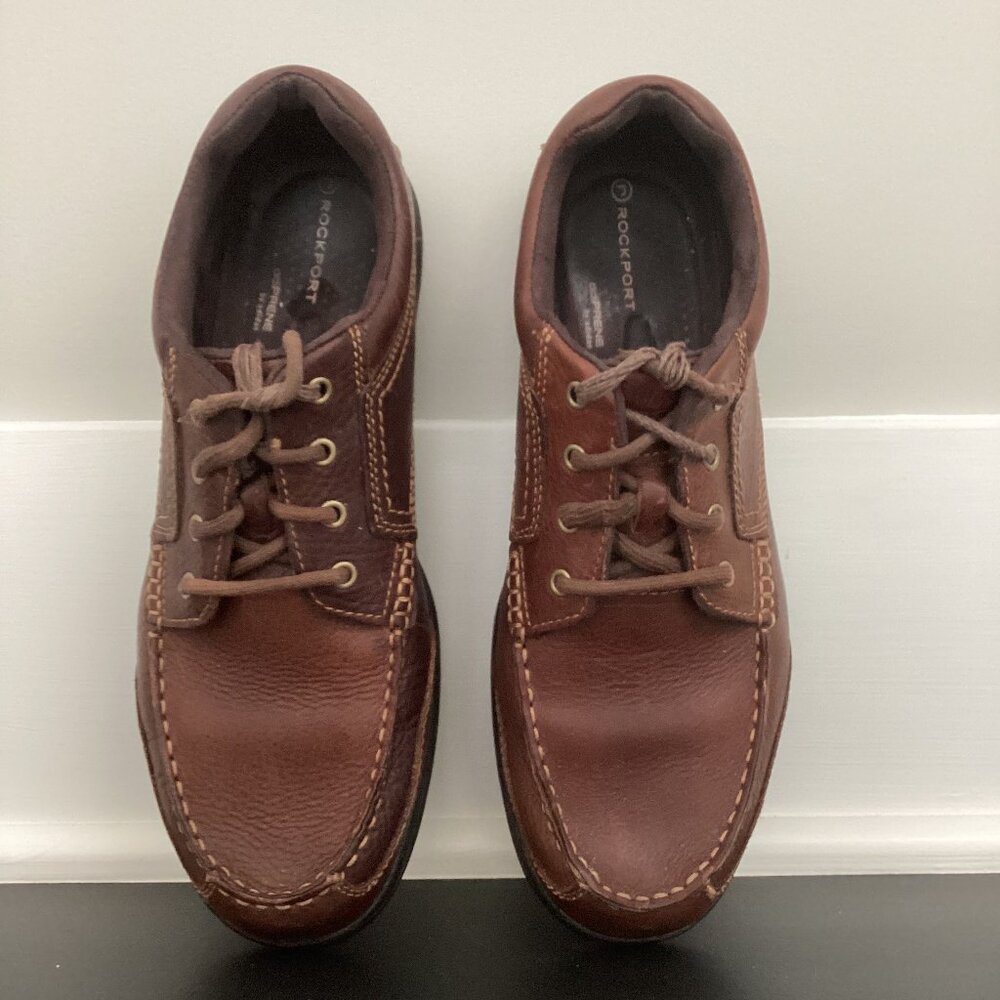 Rockport V75779 Brevenson Adiprene Brown Leather Sneaker Shoes - Men's US 9.5